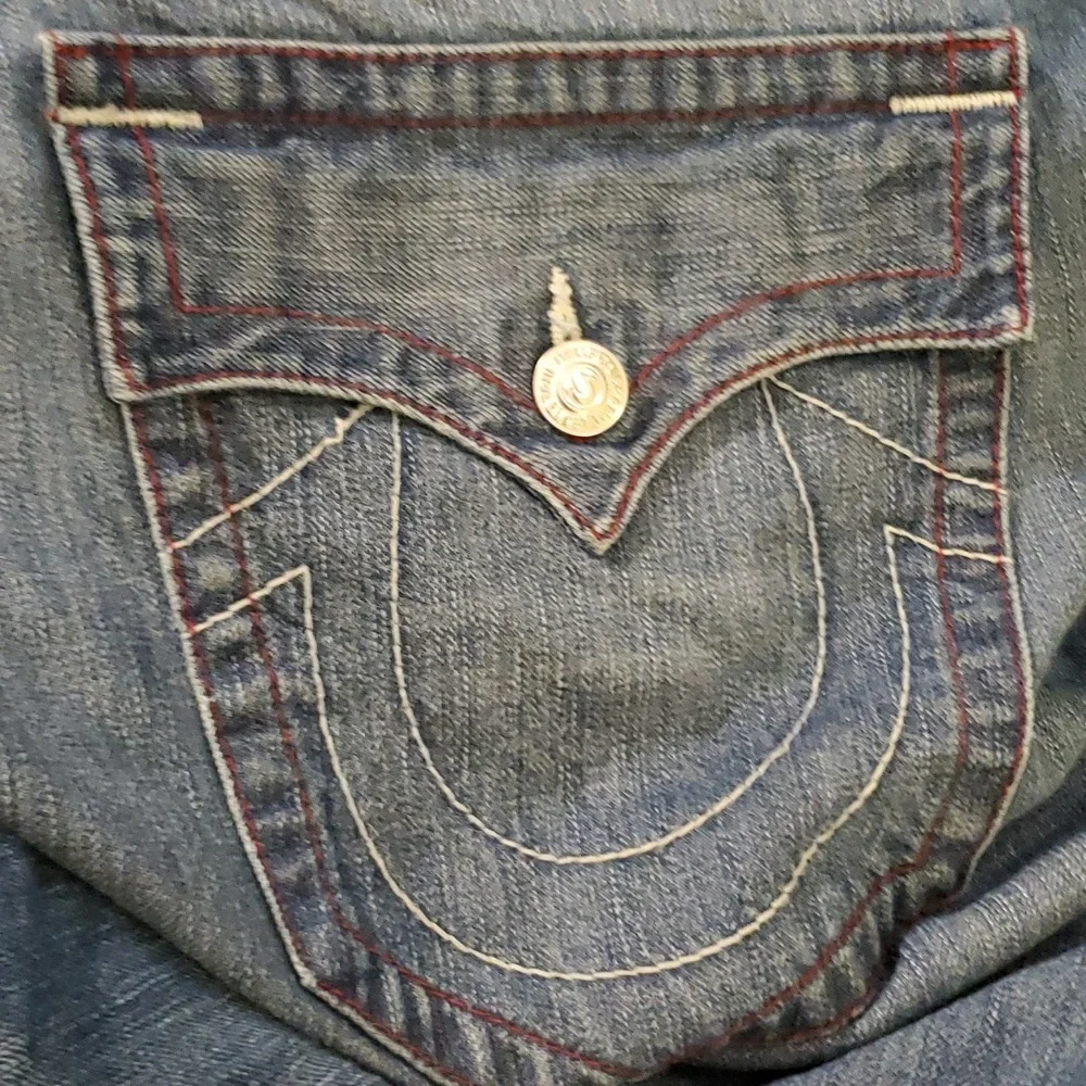 True Religion Jeans Straight with Flap Pockets Dragonfish Size 38